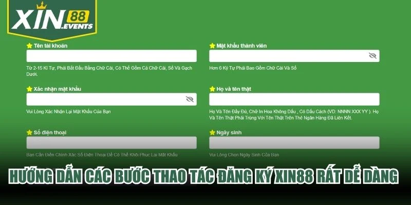 Hướng dẫn các bước thao tác đăng ký XIN88 rất dễ dàng cho newbie