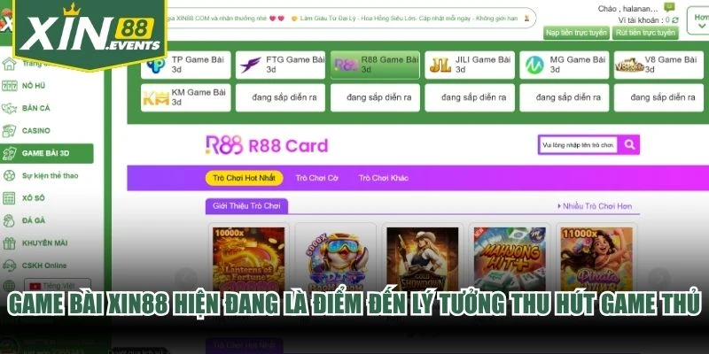 Game bài XIN88 hiện đang là điểm đến lý tưởng thu hút hàng triệu game thủ