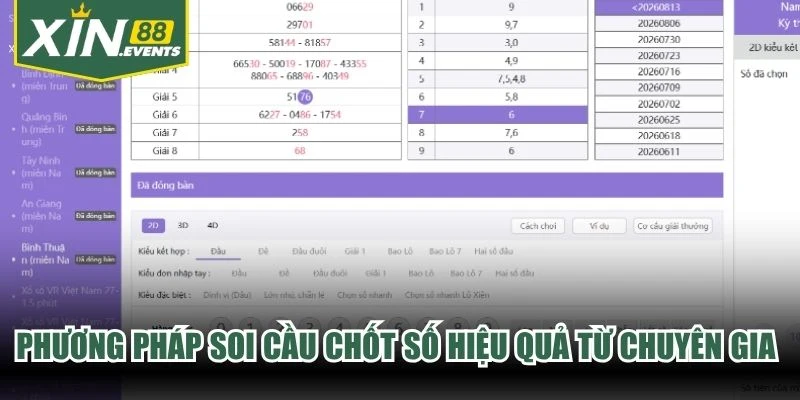Phương pháp soi cầu chốt số hiệu quả từ các chuyên gia giỏi tại XIN88